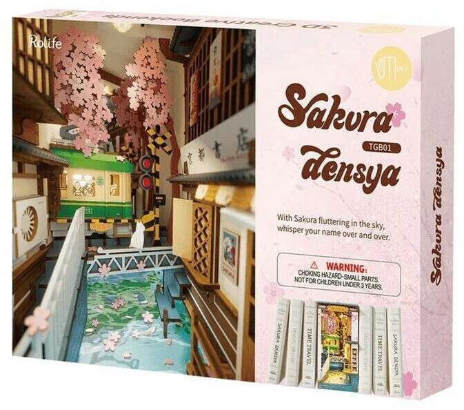 [Bol.de] Rolife Sakura Densya 3D-Puzzle - Robert Kuhn AG Modellbausatz 'Buchhaus Sakura' (340 Teile, LED-Beleuchtung) Dekoration