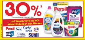 [Netto MD] 30% auf Waschmittel ab 60 WL - Persil, Weißer Riese, Dash u.v.m. + Coupon!
