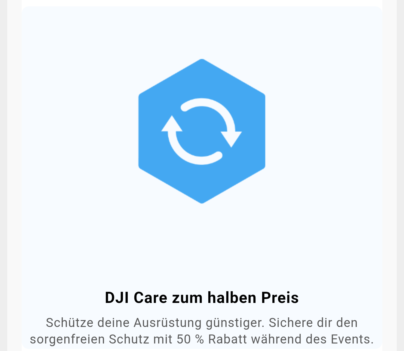 50% Rabatt auf DJI Care | DJI Back-to-School-Deals | DJI Care 1-Jahres-Vertrag z.B. für die DJI Neo 2 für 8€ statt 16€