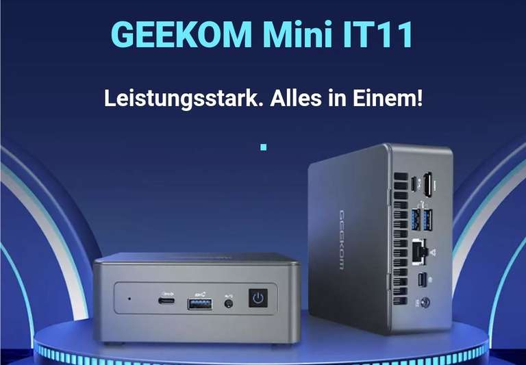 Geekom Mini-PC Intel Core i7 11390H 32 GB RAM - 1TB SSD