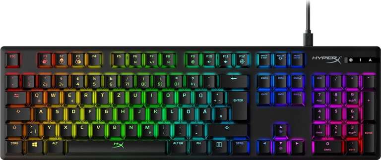 HyperX Alloy Origins Mechanische Tastatur (HyperX RED, RGB-Einzeltastenbeleuchtung, programmierbar, USB-C, Metallgehäuse)