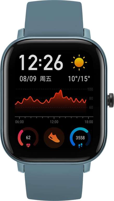 Huami Amazfit GTS Smartwatch Steel Blue (Herzfrequenz-Messung, AMOLED-Display, Gorilla Glass 3 - 50M wasserdicht)
