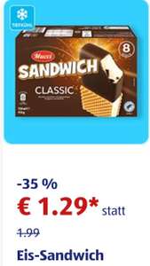 Aldi Süd +NORD: ab 13.05.: 8 Stück Sandwich Eis , je Einzelpackung = 90ml ,Stück umgerechnet rund 17 Cent //auch Fürst Pückler
