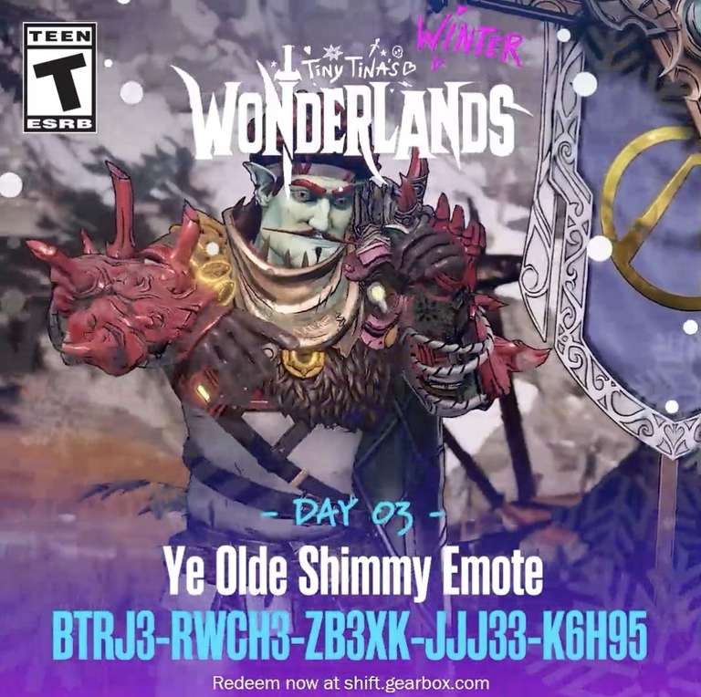 [PC, PlayStation, Xbox] Tiny Tina's Wonderlands - Ye Olde Shimmy Dance Emote