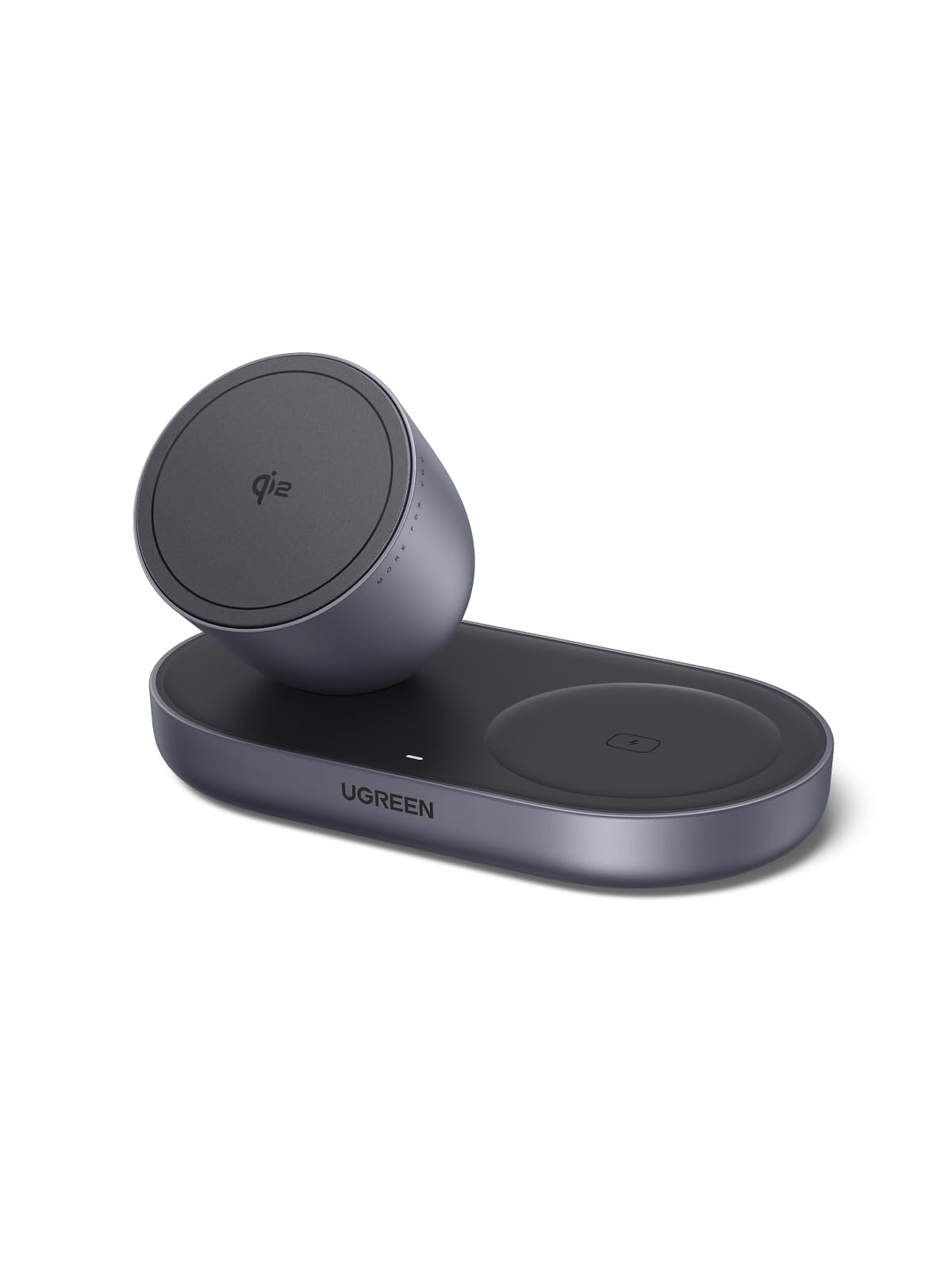 UGREEN - Zapix 2-in-1 Magnetisches Kabelloses Ladegerät | 15W | Qi2 | kompatibel mit MagSafe für iPhone & AirPods | Mit 1 m Kabel | Schwarz