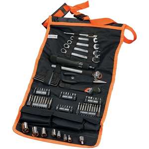 BLACK+DECKER Mechaniker-Set mit Rolltasche, 76-teilig, Werkzeug-Set , Autowerkzeug-Zubehör