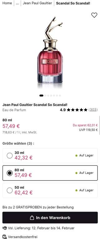 Jean Paul Gaultier Scandal So Scandal! Eau de Parfum 80ml [Flaconi]