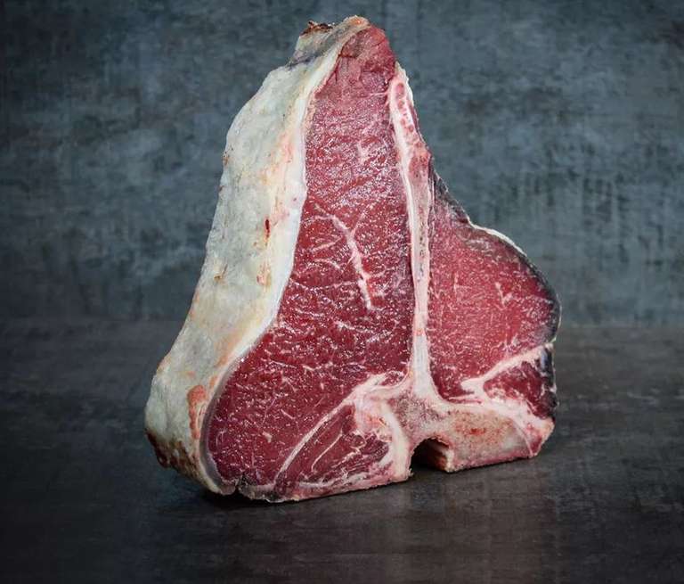 Dry Aged Porterhouse Steak mit Knochen, vom Emsrind, ca. 1kg