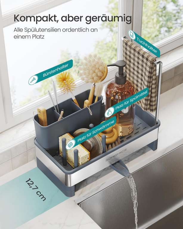 spülutensilien aufbewahrung Spülbecken-Organizer aus Edelstahl – So Clever main image 0