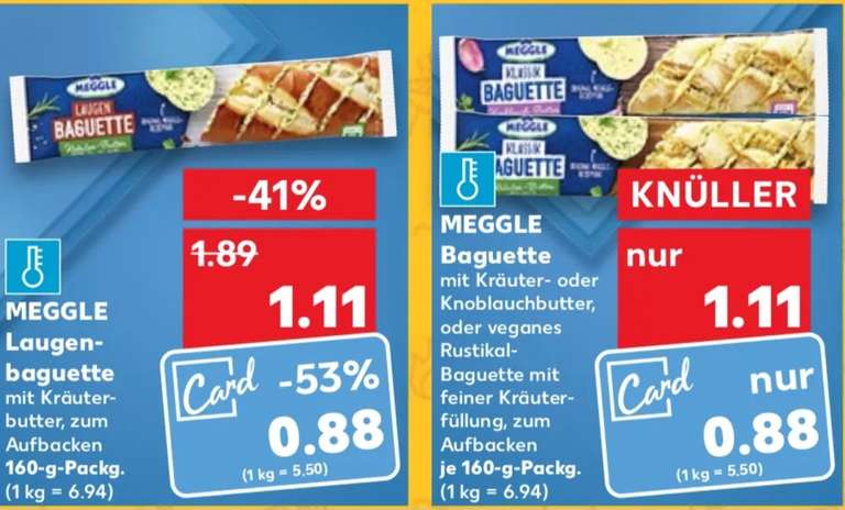 [Kaufland] Meggle Laugen- und Kräuterbaguette mit der Kaufland Card