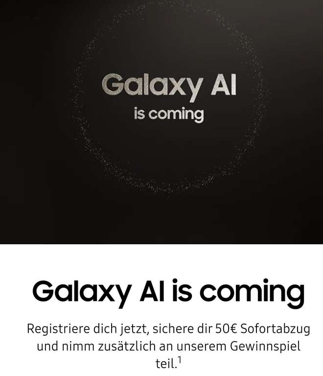 Galaxy Unpacked 17.01.2024 Registrieren und 50€ sofortabzug bekommen