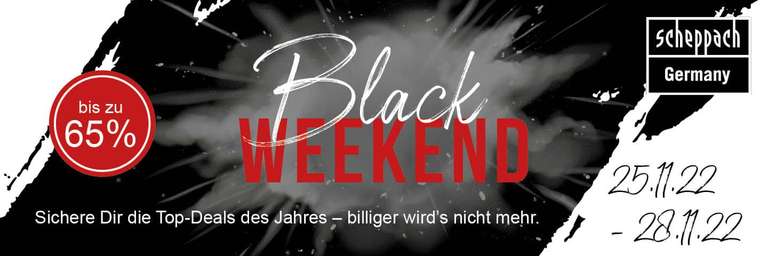 Scheppach Black Weekend - Bis zu 65% Rabatt + 3,5% Cashback Shoop