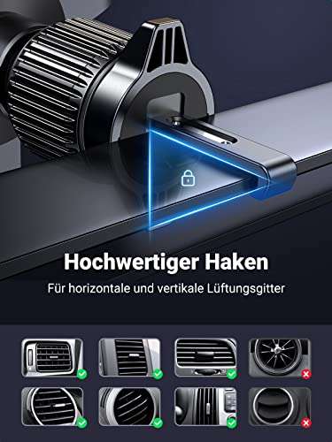 MagSafe Ugreen CD345 2-in-1-Induktions-Autoladegerät für  Cockpit/Fenster/Lüftungsgitter – Schwarz