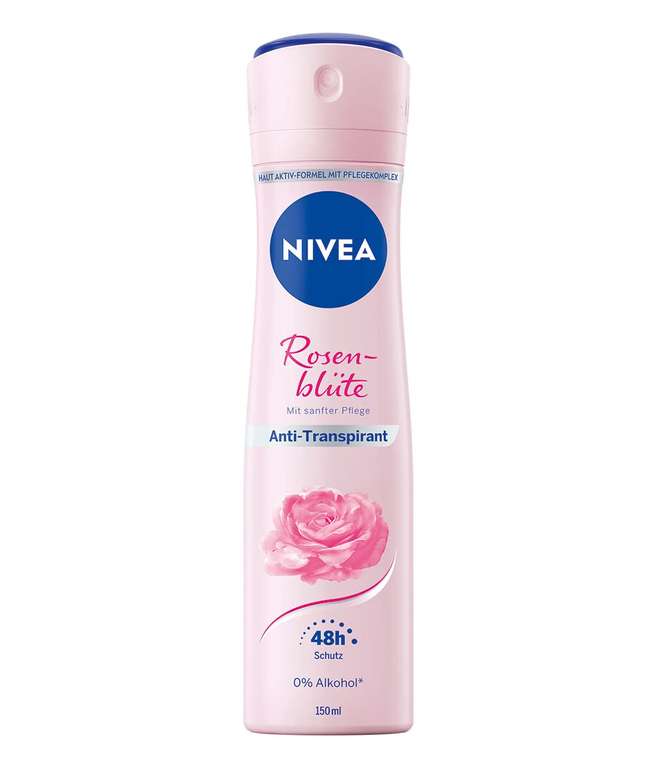[Sparabo und Coupon] NIVEA Rosenblüte Deo Spray (150 ml), Anti-Transpirant, verschiedene Sorten