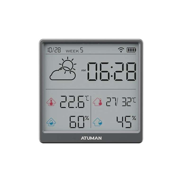 DUKA Atuman TH3 WLAN Thermo-Hygrometer mit 4,3 Zoll Display