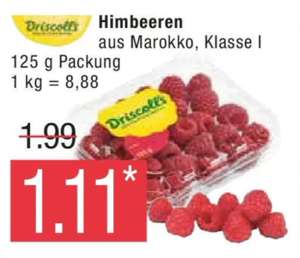 [Edeka & Marktkauf Lokal] 3x Driscoll's Himbeeren (3x125g) für 3,33€ + 1,11€ Scondoo Cashback (=0,74€/Packung) ab 22.05.2023