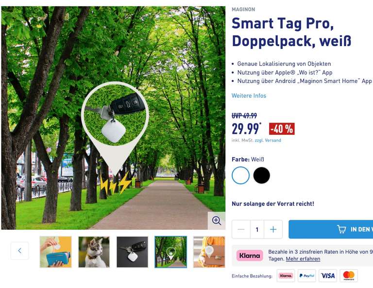 Smart Tag Pro 2 St. | Apple Air Tag Alternative | Apple Find my | Aldi Nord