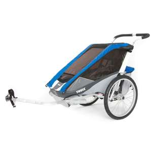 THULE Kinderfahrradanhänger Chariot Cougar 2 Blue für 399,99€ (für 2 Kinder, Tragfähigkeit: 45 kg, Produktgewicht: 12,7 kg)