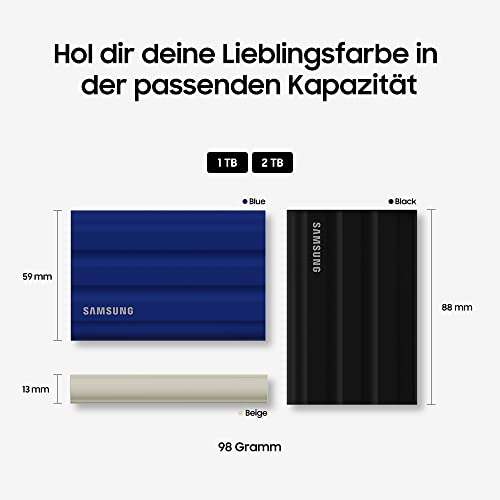 Samsung Portable SSD T7 Shield 2TB in schwarz
