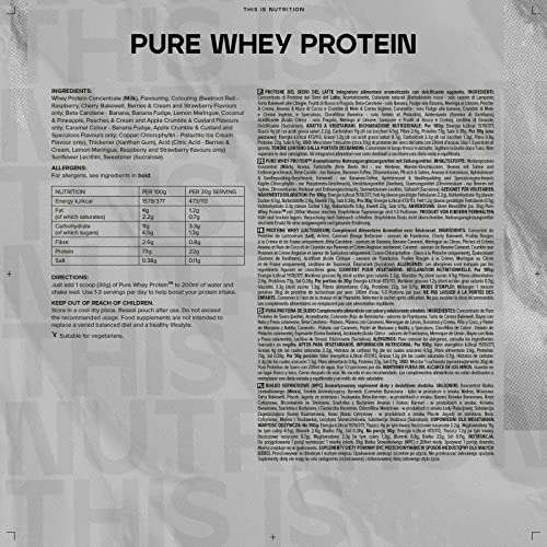 Bulk Pure Whey Protein, Eiweißpulver, Beeren mit Sahne, 2,5 kg [Prime]
