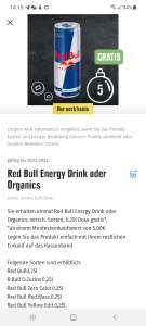 Edeka App Südbayern, gratis Red Bull Energy drink