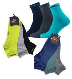 27x O'Neill Quarter Socks Sneaker Socken (Größen 35-38 / 39-42 / 43-46) - 72% Baumwolle