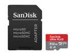 SANDISK Ultra PLUS microSDXC‐UHS‐I‐Karte, Micro-SDXC Speicherkarte, 512 GB, 160 MB/s, Mediamarkt/Saturn, Versandkostenfrei