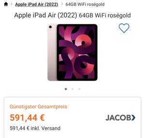 Apple iPad Air (2022) 64GB WiFi roségold