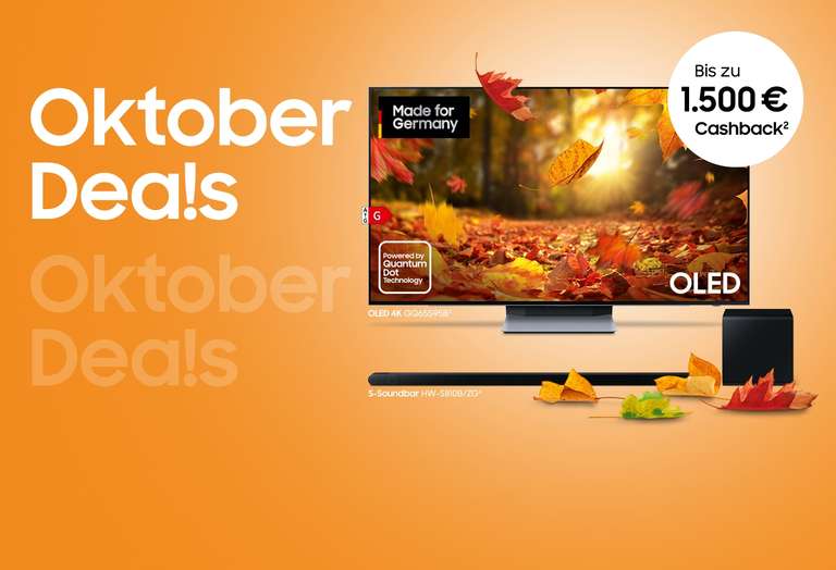 Samsung Oktober Dea!s Cashback Aktion vom 05.10. bis 06.11.2022 Fernseher und Soundbar