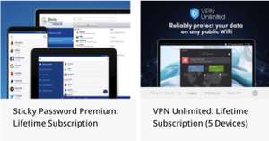 VPN Unlimited (5 Geräte) + Sticky Password Premium als Lifetime Lizenz für 23,81€ statt 281€