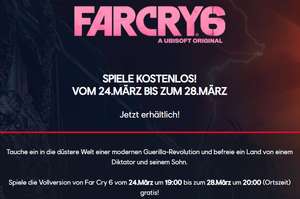 [Free Weekend] Far Cry 6 kostenlos spielen vom 24.3. bis 28.3. (20 Uhr) [PC | Xbox X / S / One | PS4 / PS5 | Stadia]