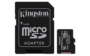 128GB Kingston Canvas Select Plus microSD Speicherkarte, SDCS2/ Class 10 (inkl. SD Adapter) für 6,50€ (Prime)