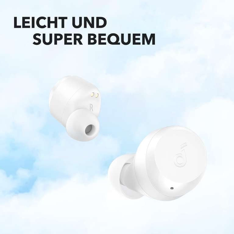 [Prime] Soundcore A20i In-Ear Kopfhörer | Bluetooth 5.3 | ca. 9h Akku (28h mit Ladehülle) | Schnellladen | USB-C | IPX5 | in Weiß