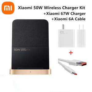 [Aliexpress SuperDeals] Xiaomi 50W Wireless Charger Qi + 67 W Netzteil (US Stecker!) und USB Kabel