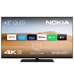 Nokia Smart TV - 43 Zoll (108 cm) Fernseher Android TV (QLED, 4K UHD, Netflix, Prime Video, Disney+) Amazon Exklusive [AMAZON PRIME]