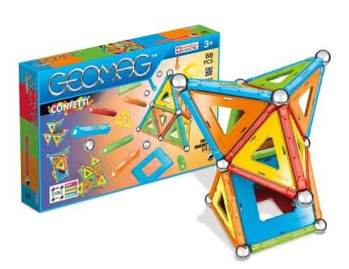 Geomag, Classic Confetti, 355, Magnetkonstruktionen und Lernspiele, Konstruktionsspielzeug, 68-teilig