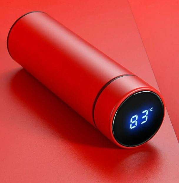 Thermoskanne mit digitaler Temperaturanzeige, Rot, Weiß oder Schwarz, 500 ml - Schnapper