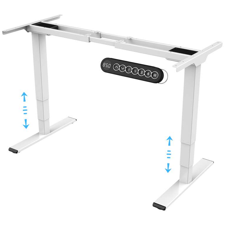 E.for.U E6 (Ergofino DT30) Tischgestell Elektrisch höhenverstellbarer Schreibtisch Blitzangebot Amazon in weiß, silber, schwarz