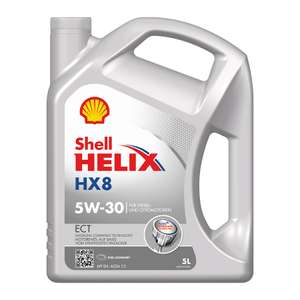 (ATU Click & Collect/Wallet) Shell Helix HX8 ECT 5W-30 Motoröl, 5 Liter, Freigabe: VW 50400/50700 + Füllartikel Norauto-Polier-Vliestücher