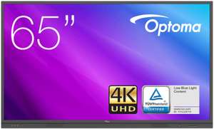 Optoma 3651RK Touch-Display (65", UHD, 60Hz, 370nits, Direct LED, 3x HDMI 2.0-In & 1x -Out, DP, 5x USB, LAN, 2x 15W LS, Android, 5J Gar.)