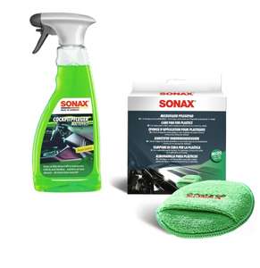 SONAX CockpitPfleger Matteffect Green Lemon (500 ml) reinigt und pflegt alle Kunststoffteile im Auto / MicrofaserPflegePad für 4,95€ (Prime)