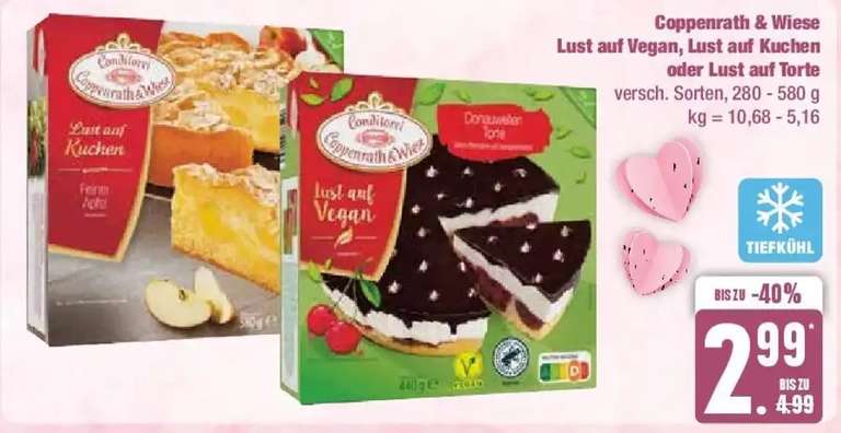 [Edeka Nord] C&W Lust auf Vegan Kuchen für 1,99€ dank 1€ Coupon