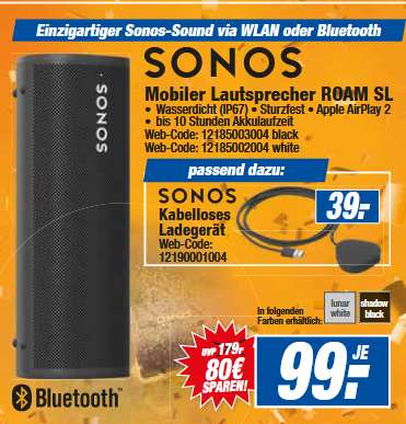 [lokal | HEM-expert | 31.05. - 06.06.] Sonos Roam SL für 99€ | Amazon Fire TV Stick 4K 2021 mit Alexa-Sprachfernbedienung für 29,99€