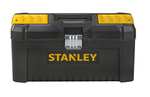 Stanley Werkzeugbox / Werkzeugkasten (16", 20x19,5x41cm, Werkzeugkoffer mit Metallschließen, stabiler Organizer aus Kunststoff (Prime)