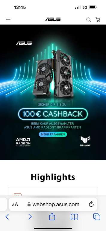 ASUS Dual Radeon RX 7700 XT OC für effektiv 369€ mit Asus Cashback