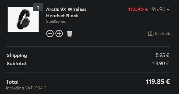 SteelSeries Arctis 9X Wireless Headset Black