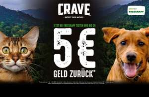 [GzG / Geld zurück] CRAVE Hunde- und/oder Katzenfutter bei Fressnapf kaufen - 5€ zurück