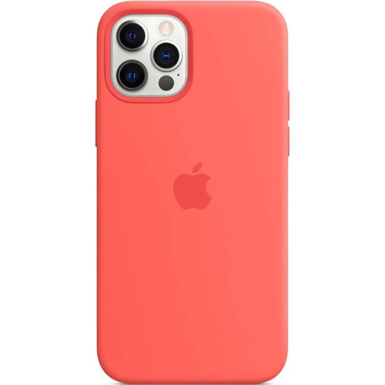 Apple Silikon Case mit MagSafe für das iPhone 12 (Pro) | Innenseite mit Mikrofaser | in Pink Citrus (MHL03ZM/A)