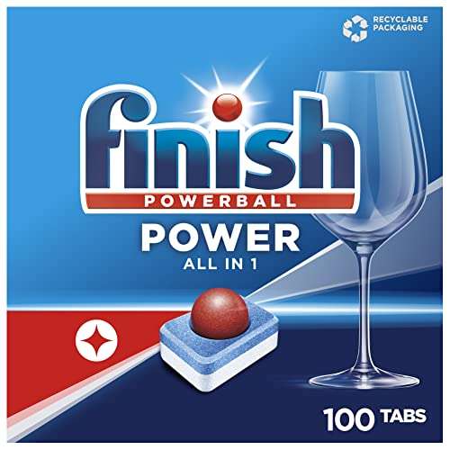 [PRIME/Sparabo] Finish Powerball All in 1 Spülmaschinentabs, phosphatfrei – Sparpack mit 100 Finish Tabs
