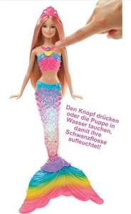 [Amazon Prime] Barbie DHC40 - Dreamtopia Regenbogenlicht Meerjungfrau Puppe mit Lichtershow, Spielzeug für die Badewanne